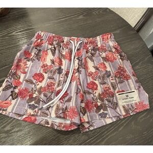 Ryoko Rain Shorts Mens Large Purple Striped Floral Size Large